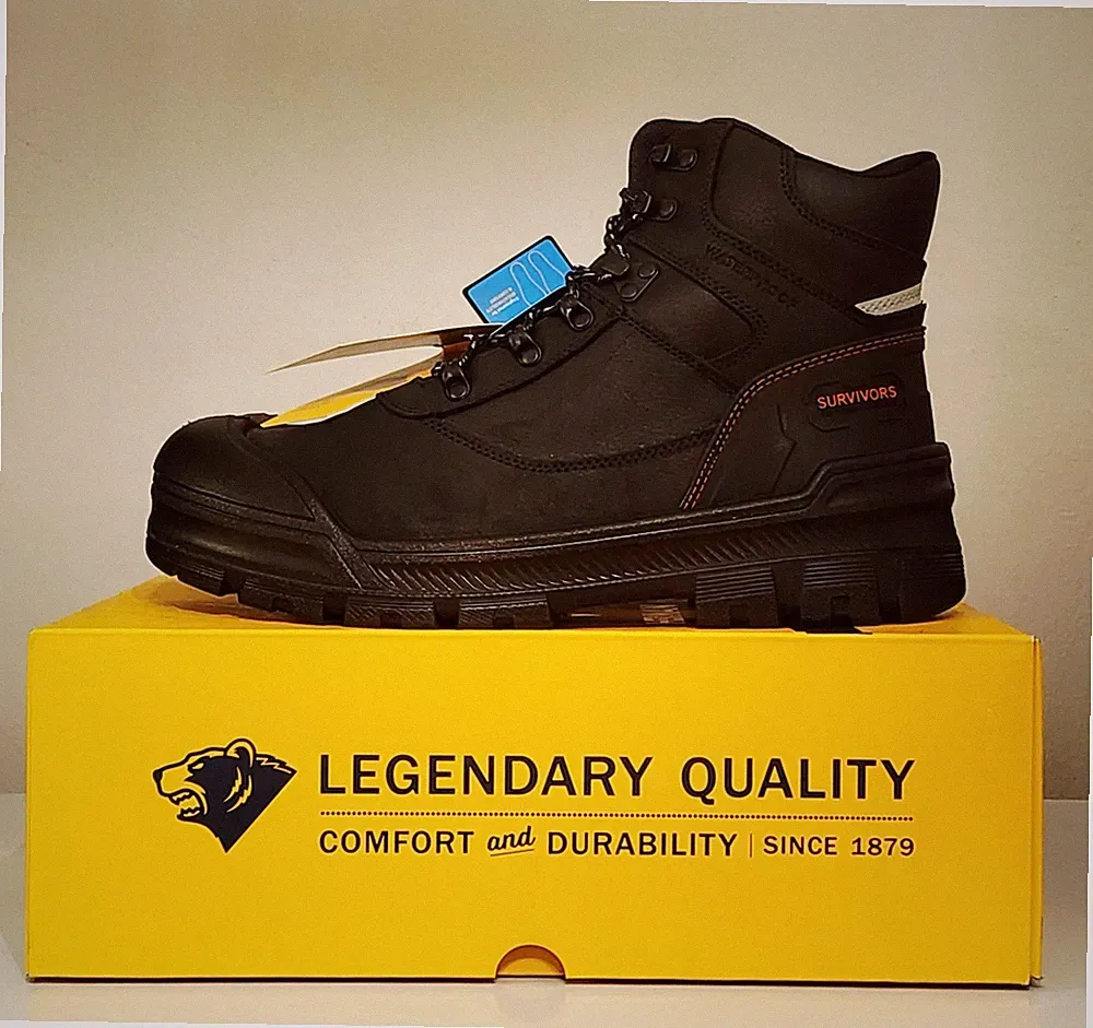 Herman Survivors Groundbreaker Steel Toe Mens Work Boots Blk Leather Waterproof